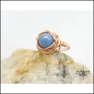 Ring, Size 5.5 - Blue Quartz & Copper