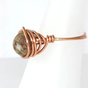 Ring, Size 5.75 - Agate & Copper