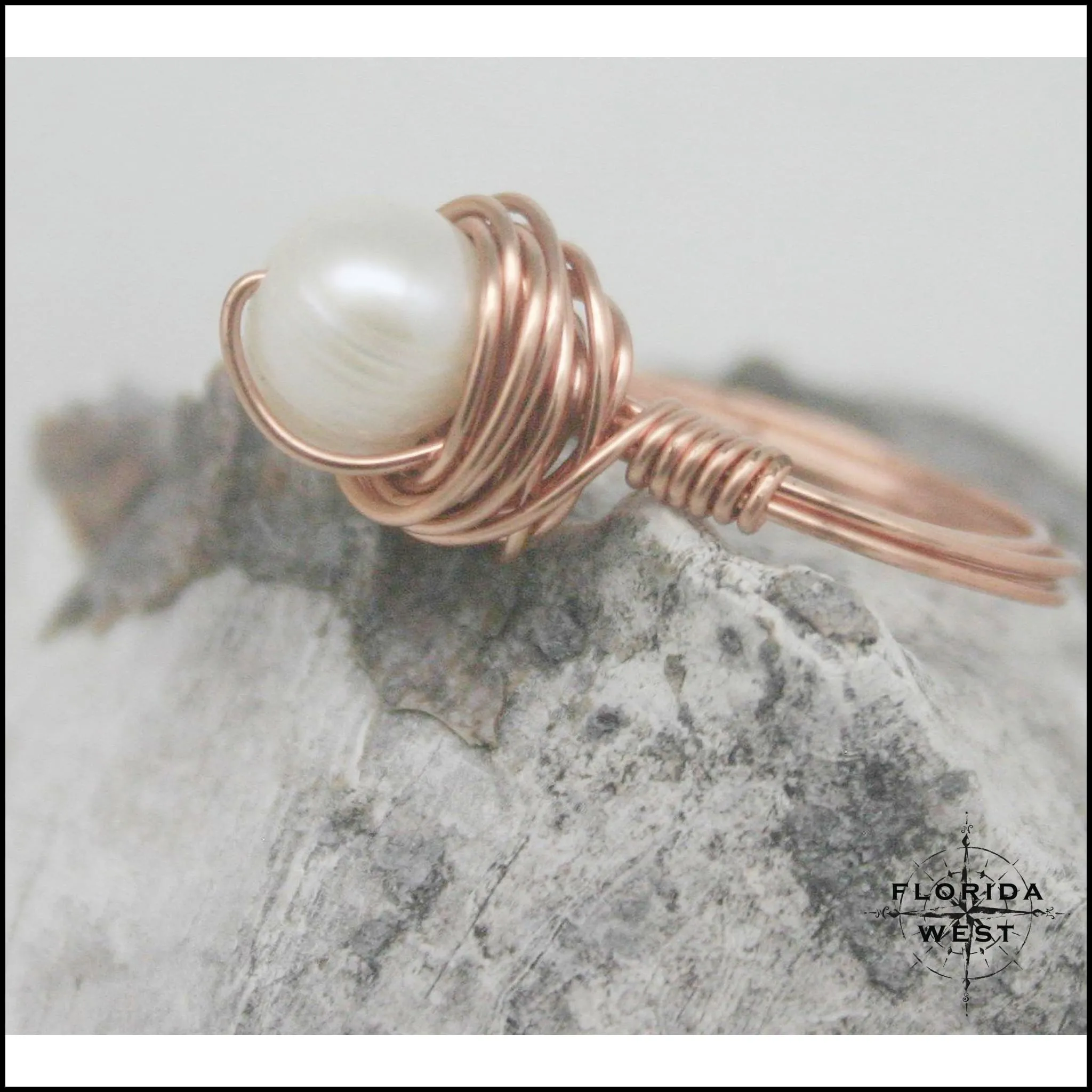 Ring, Size 5.75 - Pearl & Copper