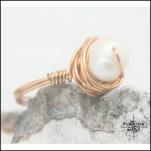 Ring, Size 5.75 - Pearl & Copper