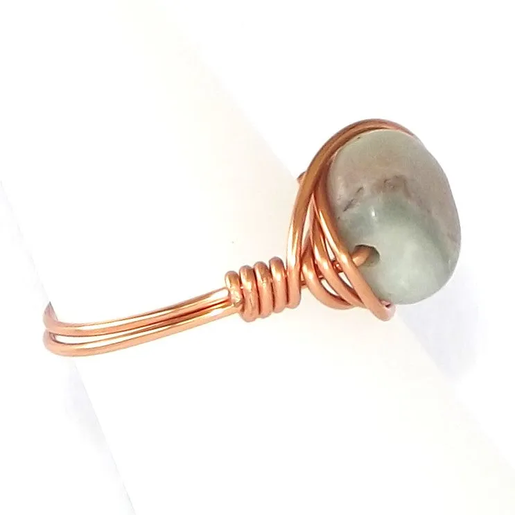 Ring, Size 6 - Amazonite & Copper