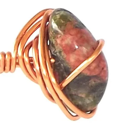 Ring, Size 6 - Unakite & Copper