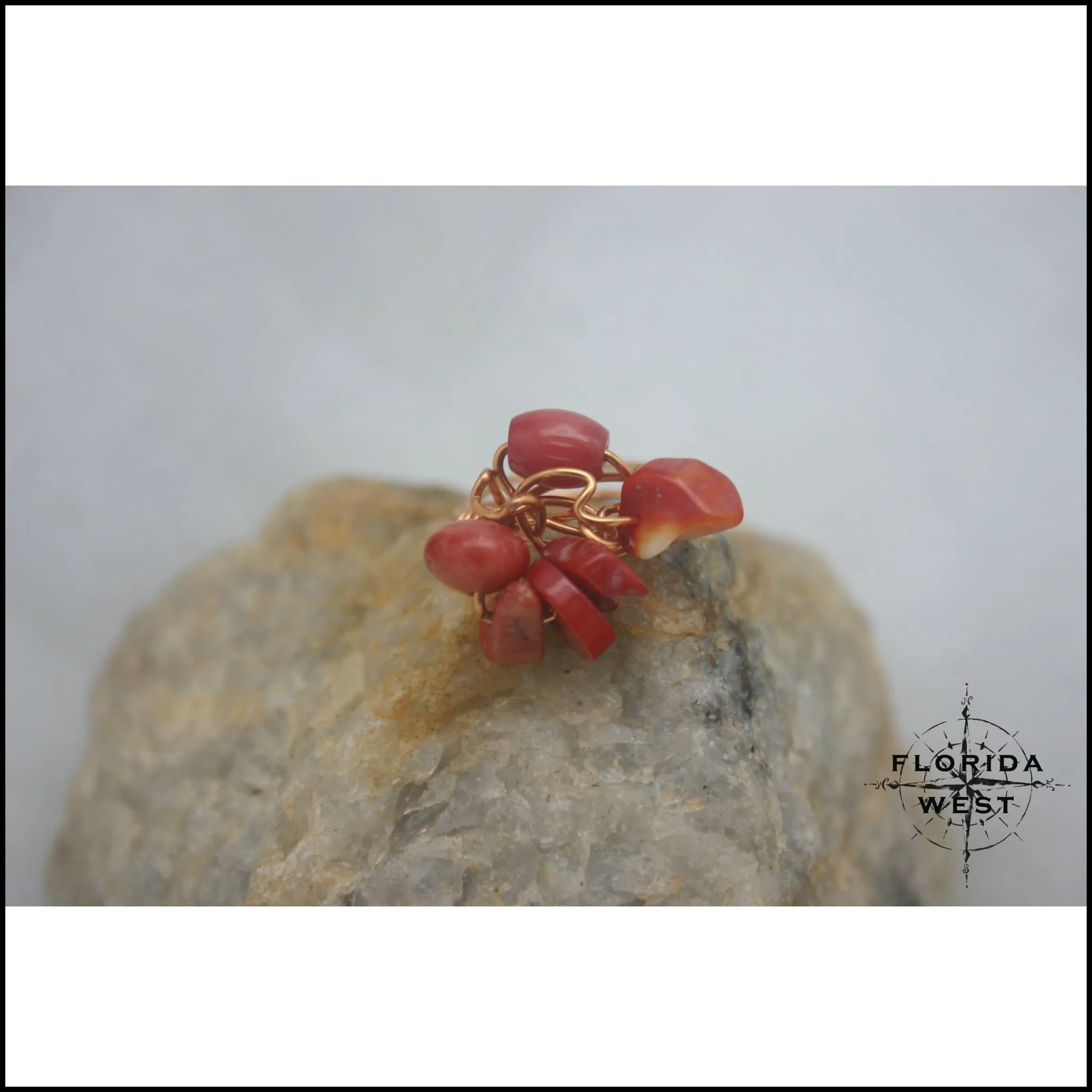 Ring, Size 6.5 - Bamboo Coral & Copper