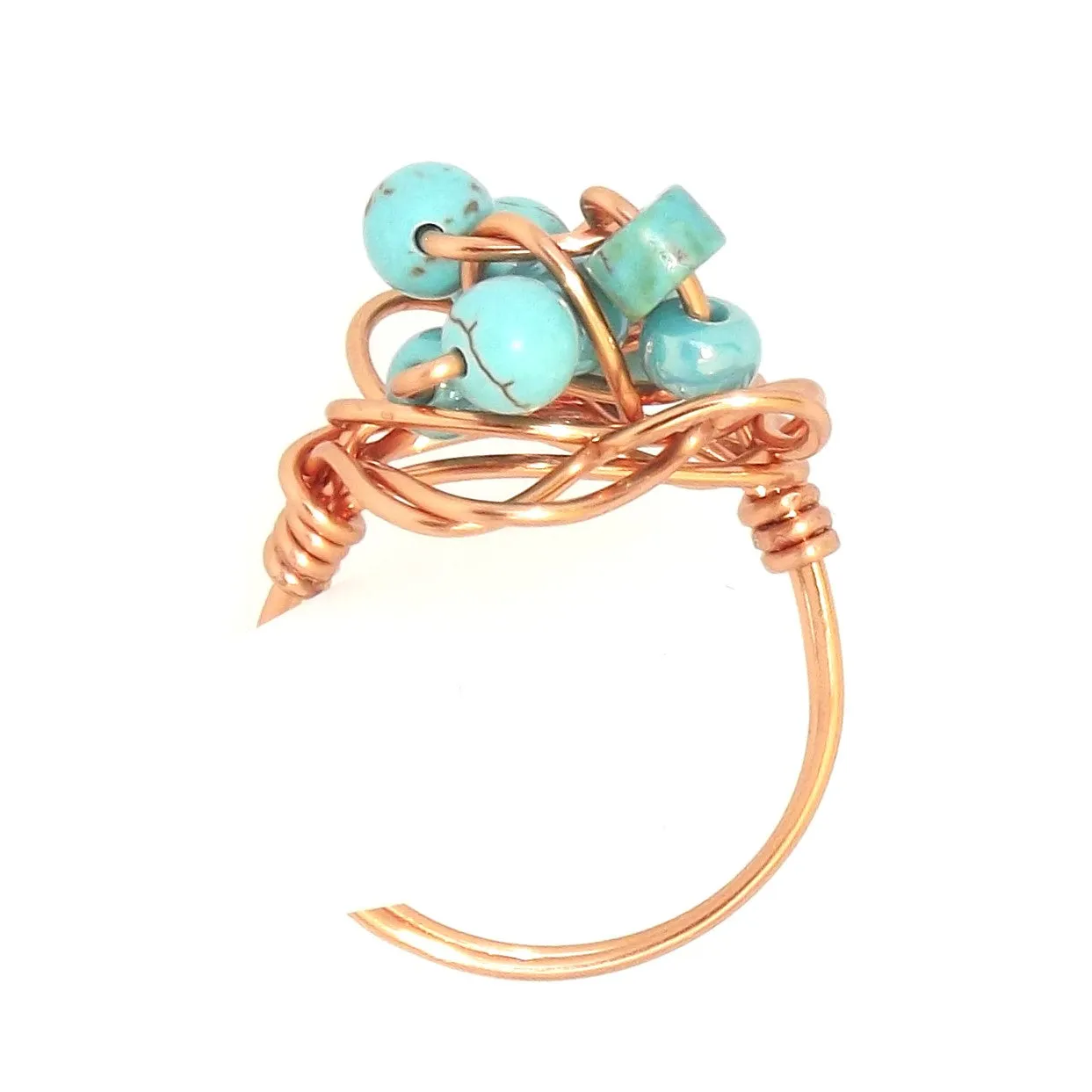 Ring, Size 6.75 - Turquoise & Copper