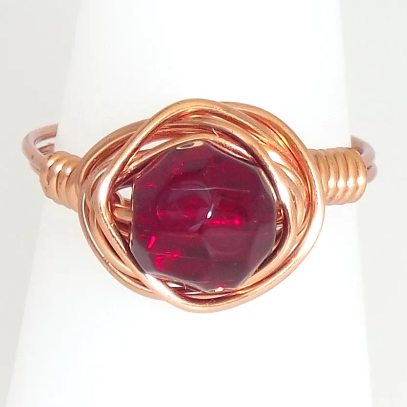 Ring, Size 7.25 - Garnet & Copper