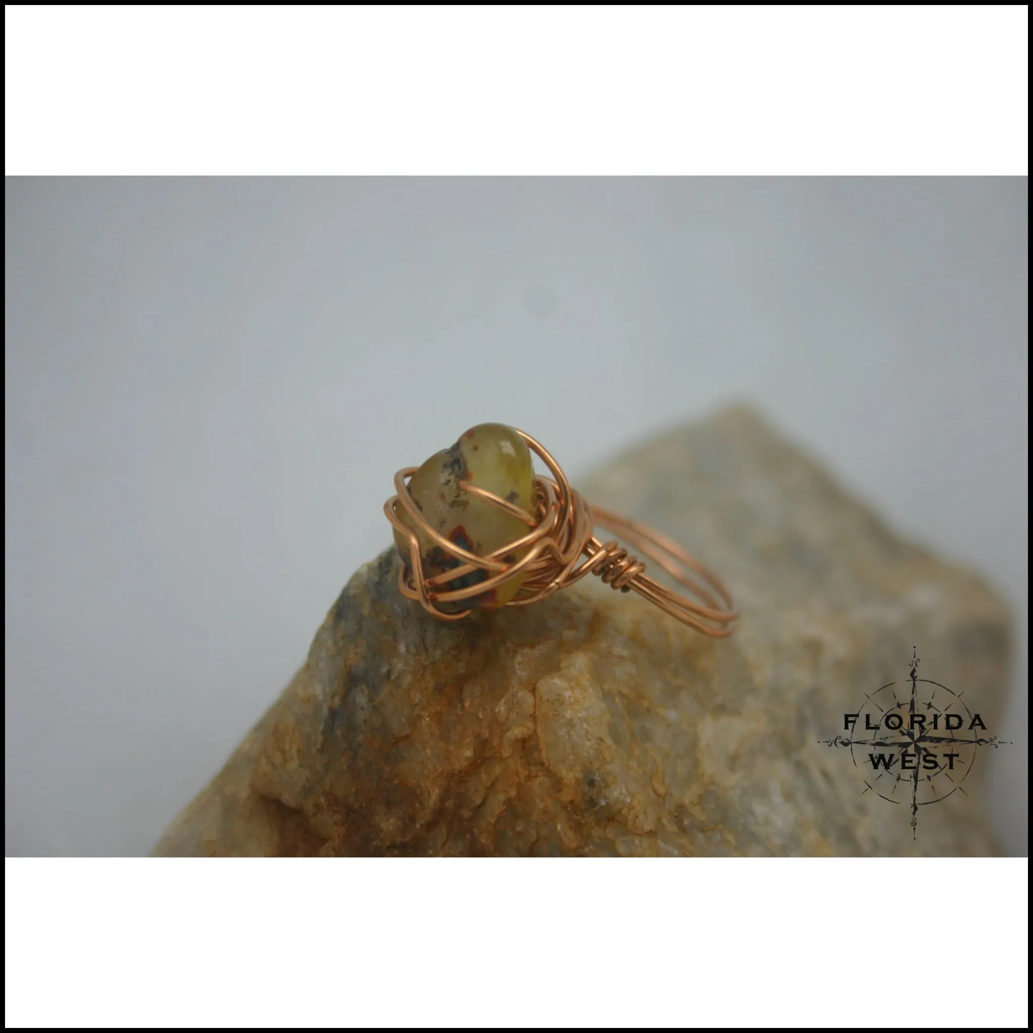 Ring, Size 7.5 - Amber & Copper