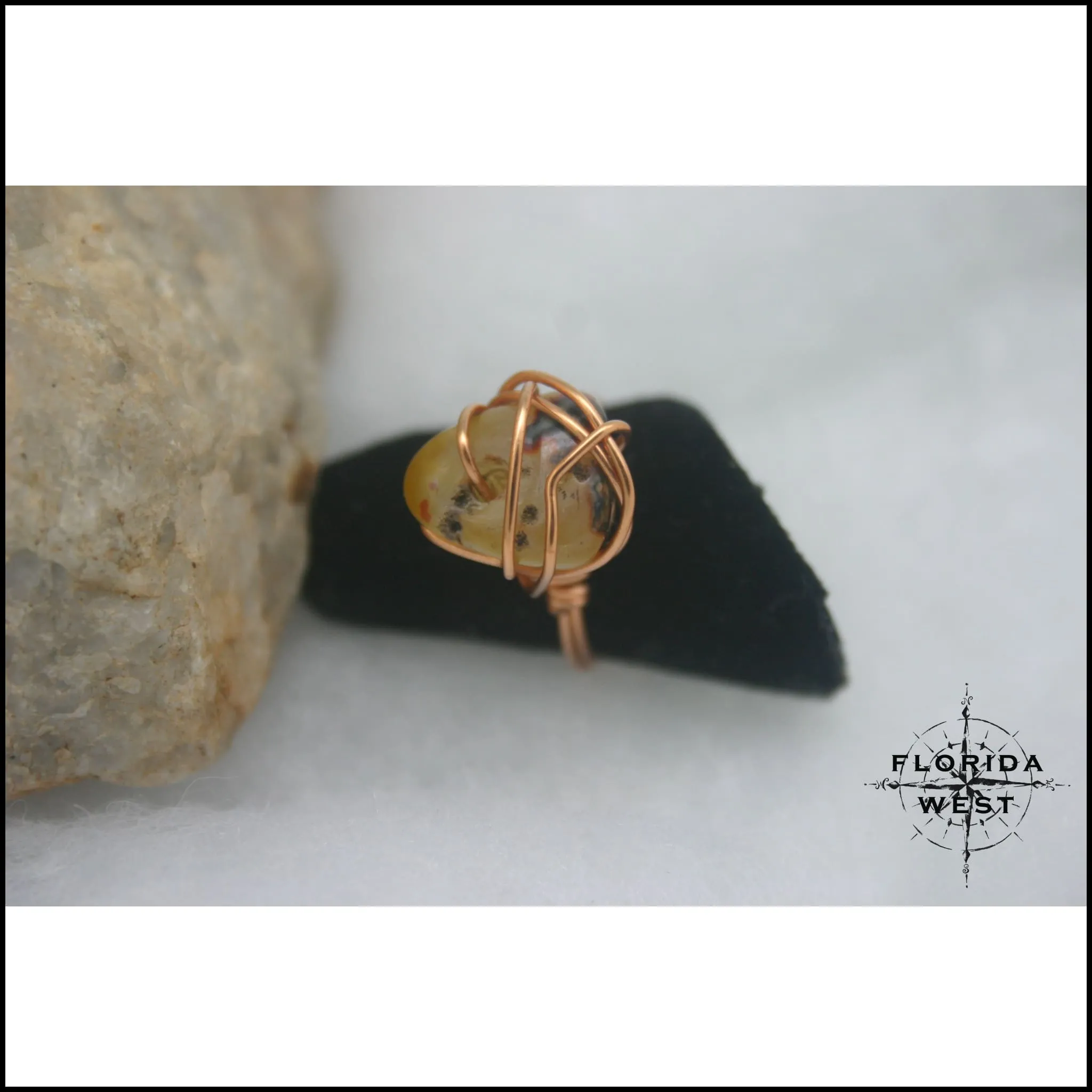 Ring, Size 7.5 - Amber & Copper