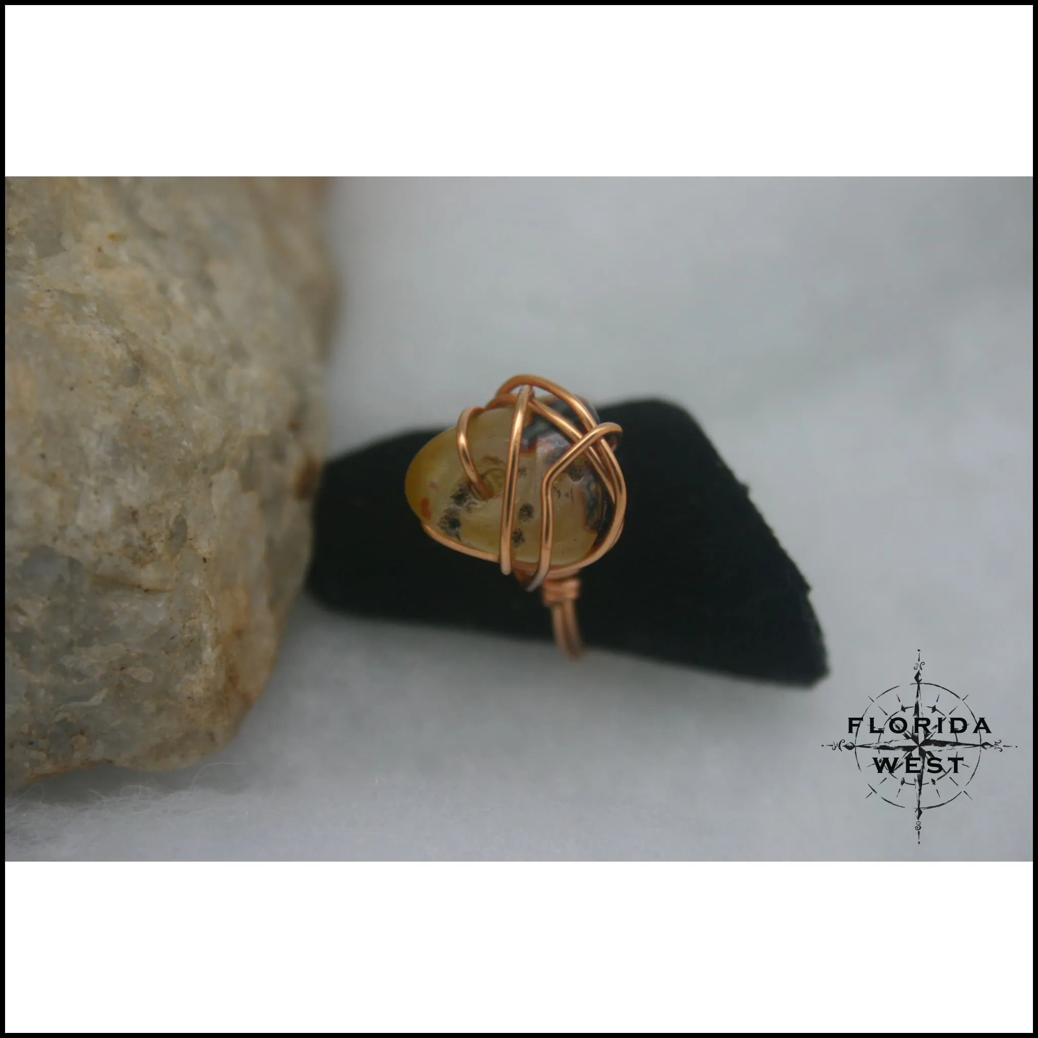 Ring, Size 7.5 - Amber & Copper