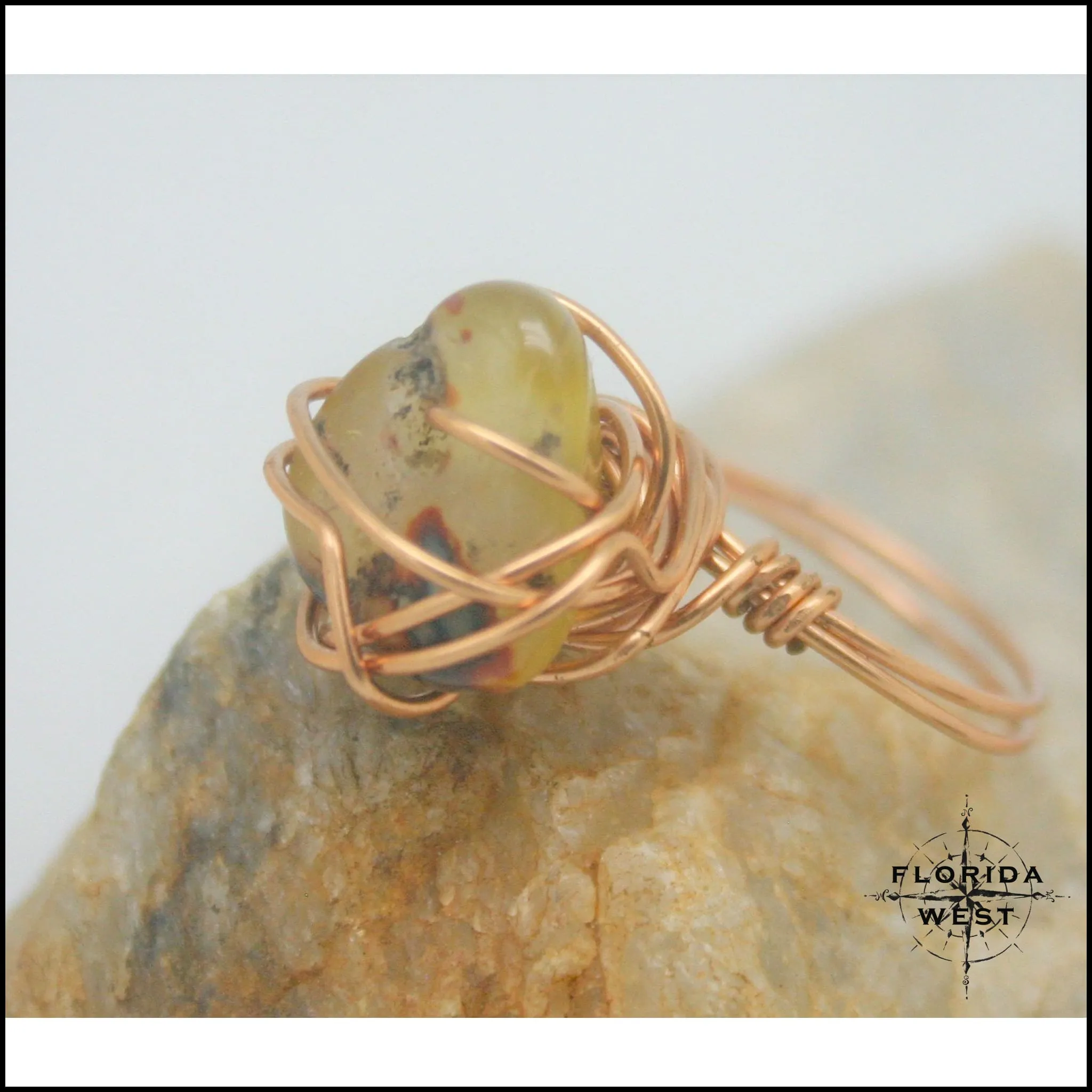 Ring, Size 7.5 - Amber & Copper