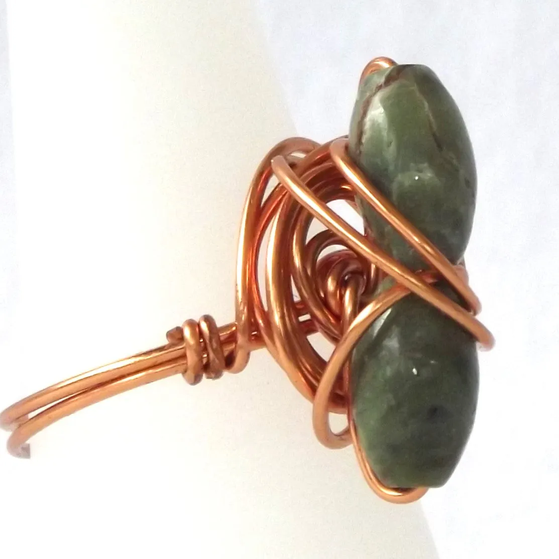 Ring, Size 8 - Unakite & Copper