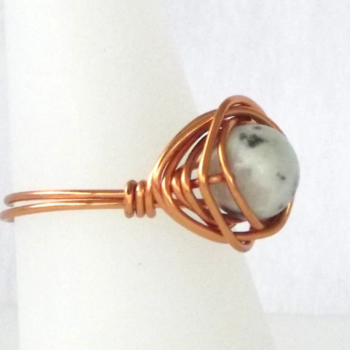 Ring, Size 8.5 - Leopard Jasper & Copper