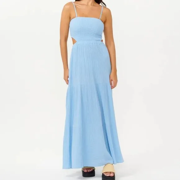 Rip Curl Premium Surf Maxi Dress Mid Blue Size Medium New NWT