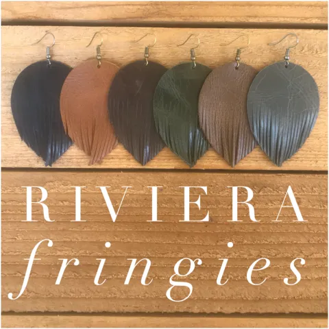 Riviera Genuine Leather Fringe Earrings -- 4 Colors!