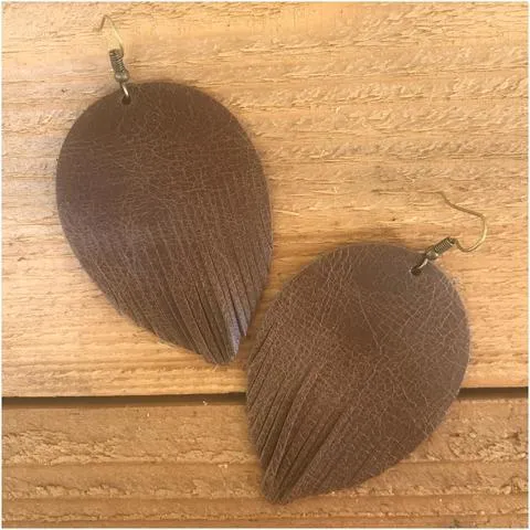 Riviera Genuine Leather Fringe Earrings -- 4 Colors!