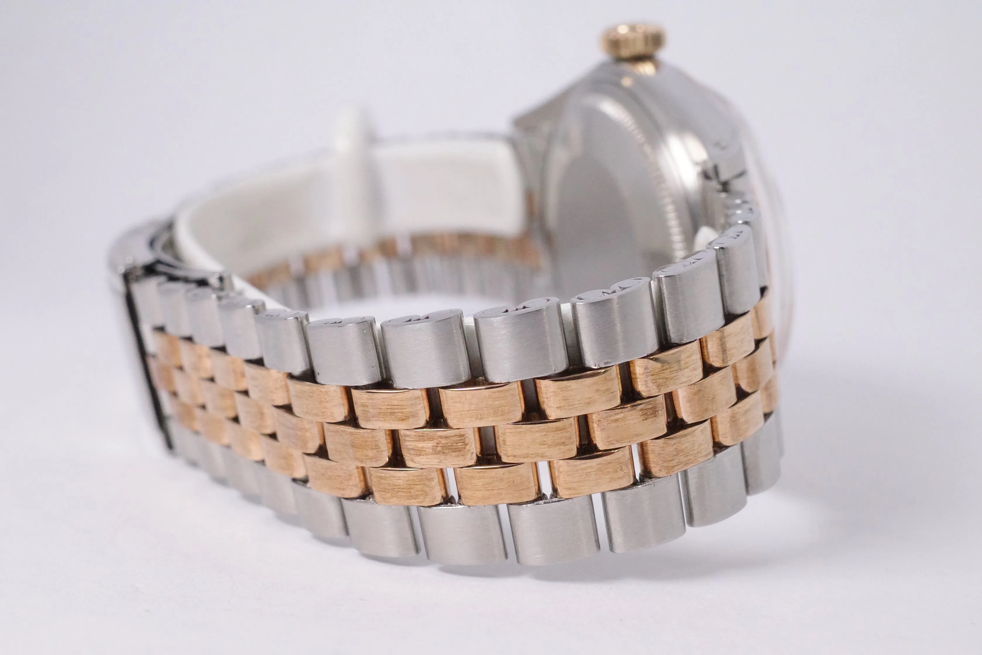 ROLEX 1970 VINTAGE TWO TONE STEEL & PINK GOLD DATEJUST PINK ROSE TONE DIAL 1601 JUBILEE BRACELET $6,500