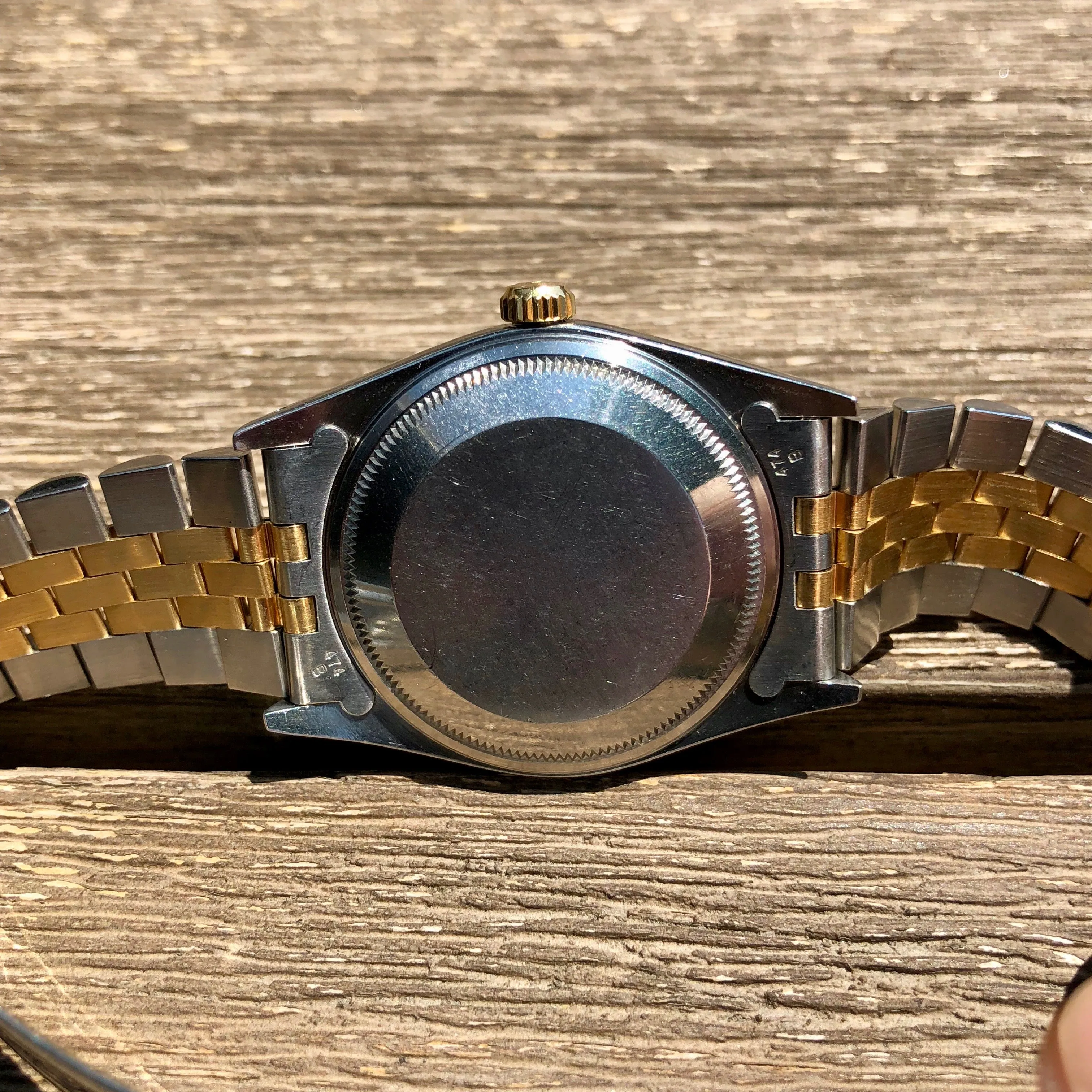 Rolex Date 15223 Oyster Perpetual Two Tone Steel Gold Jubilee Wristwatch Circa 1989
