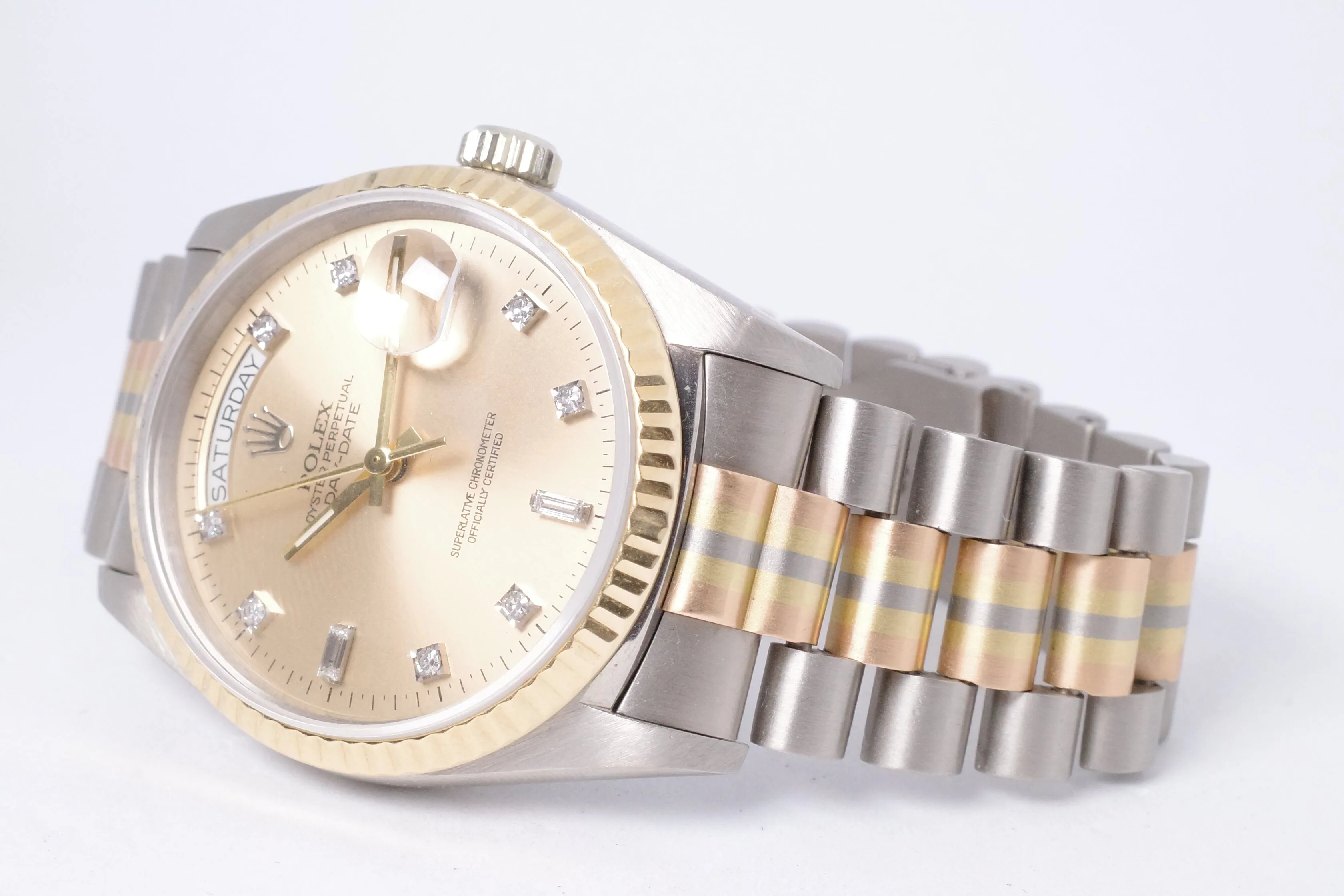 ROLEX DAY-DATE TRIDOR PRESIDENT CHAMPANGE DIAMOND DIAL WATCH ONLY $14,500