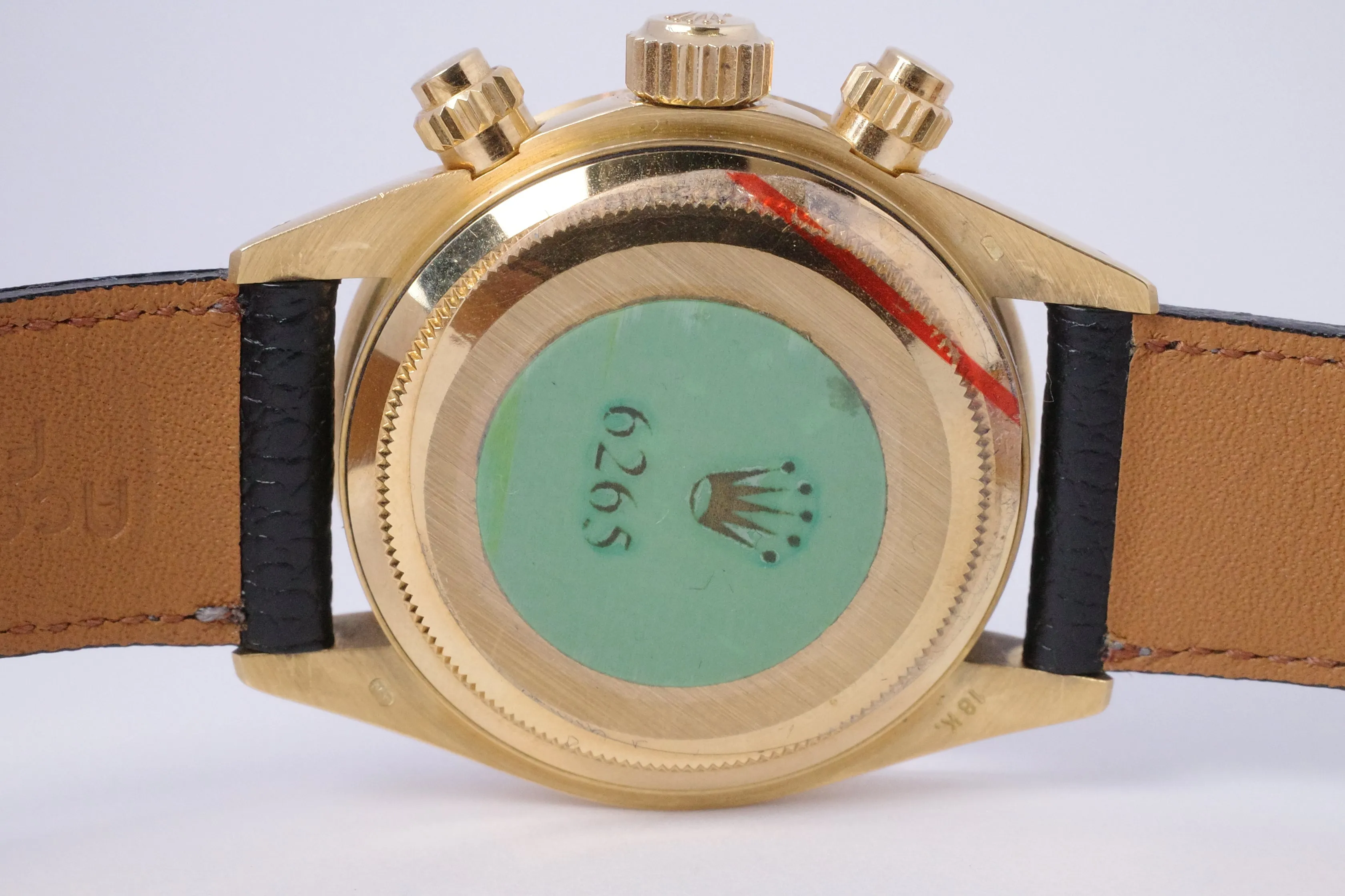 ROLEX VINTAGE YELLOW GOLD COSMOGRAPH DAYTONA 6265 BLACK NOS CONDITION BOX & PAPERS