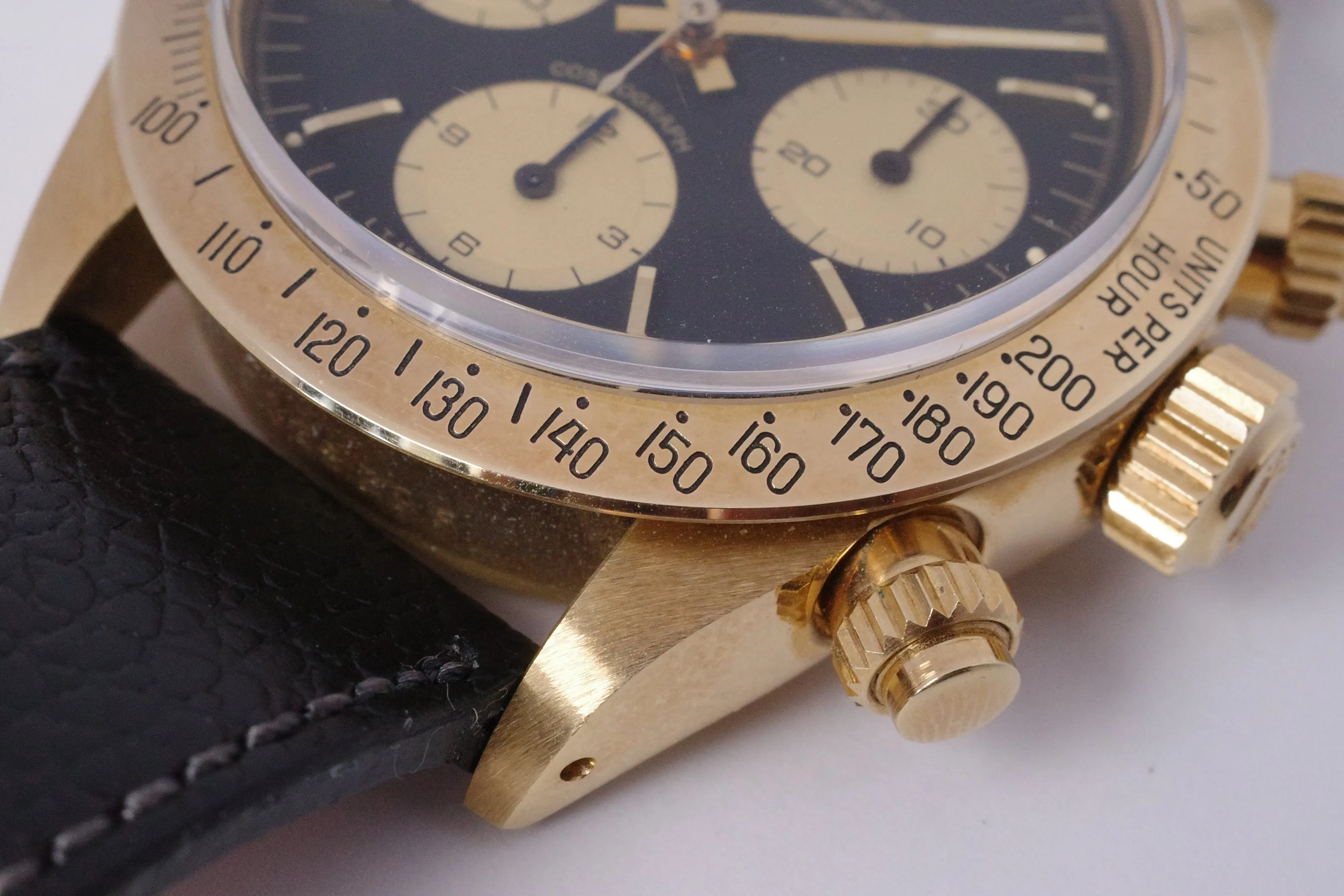 ROLEX VINTAGE YELLOW GOLD COSMOGRAPH DAYTONA 6265 BLACK NOS CONDITION BOX & PAPERS