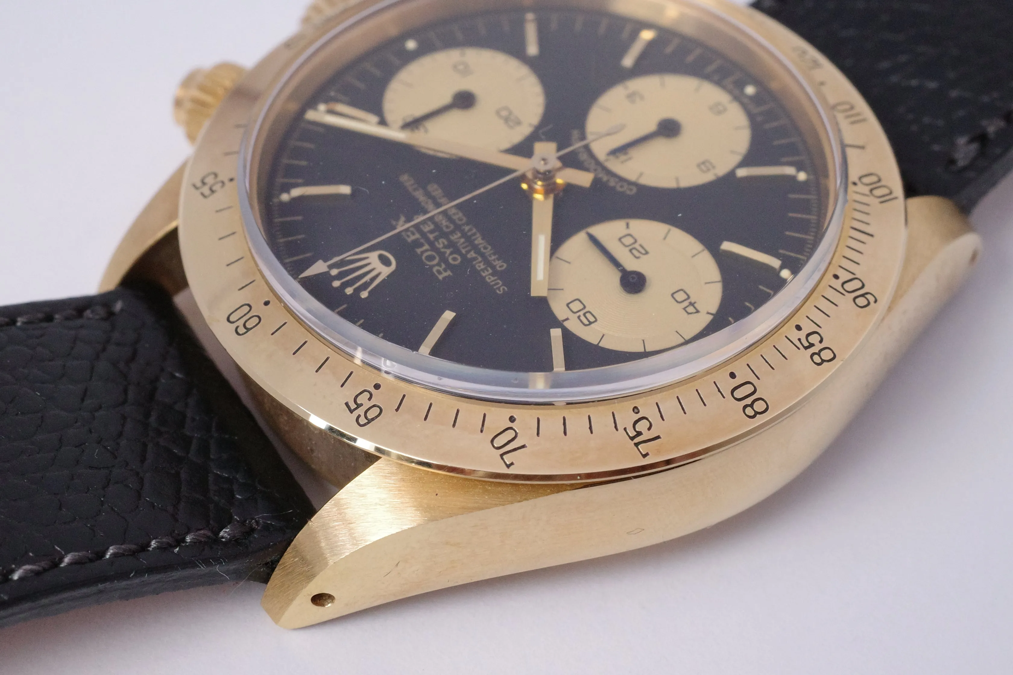 ROLEX VINTAGE YELLOW GOLD COSMOGRAPH DAYTONA 6265 BLACK NOS CONDITION BOX & PAPERS
