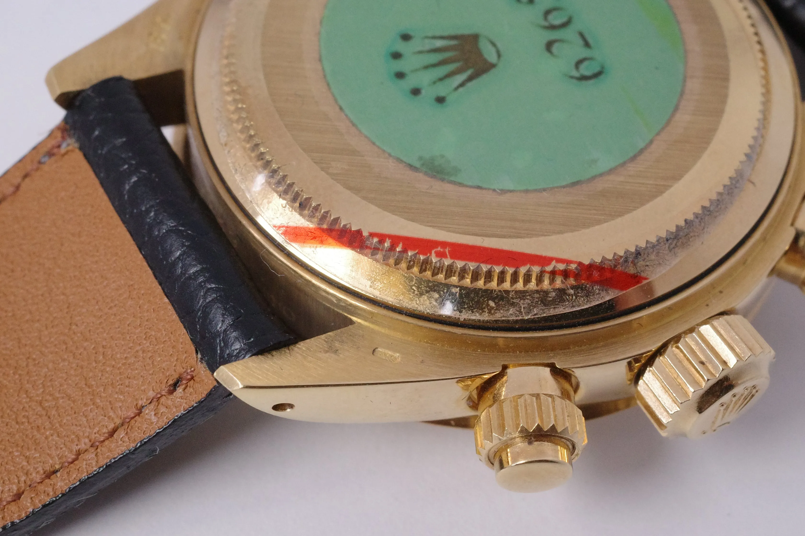 ROLEX VINTAGE YELLOW GOLD COSMOGRAPH DAYTONA 6265 BLACK NOS CONDITION BOX & PAPERS