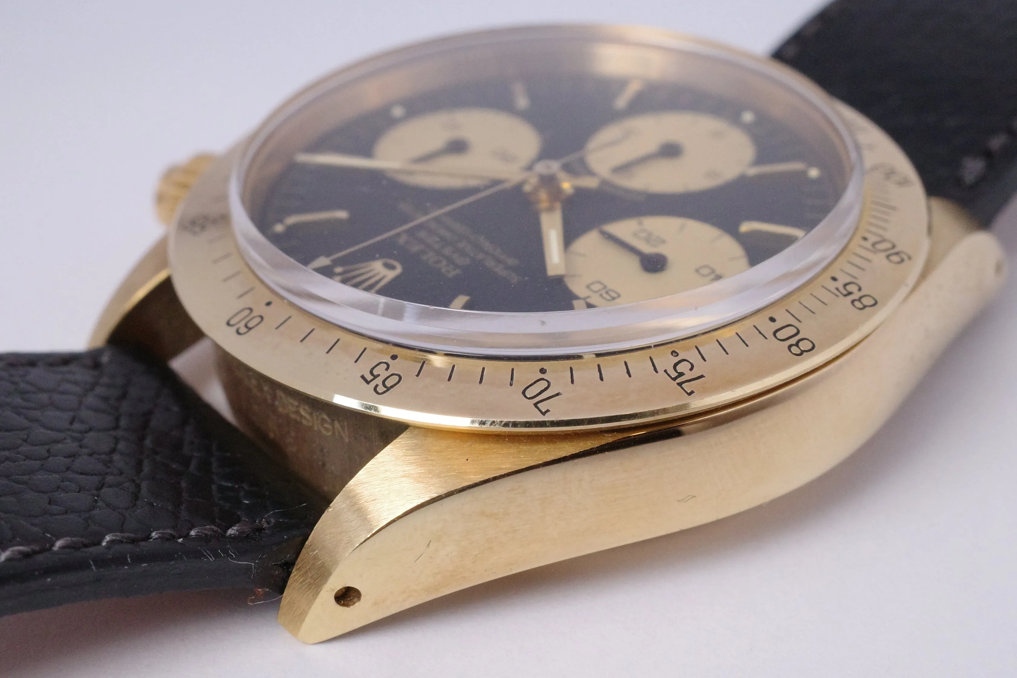 ROLEX VINTAGE YELLOW GOLD COSMOGRAPH DAYTONA 6265 BLACK NOS CONDITION BOX & PAPERS