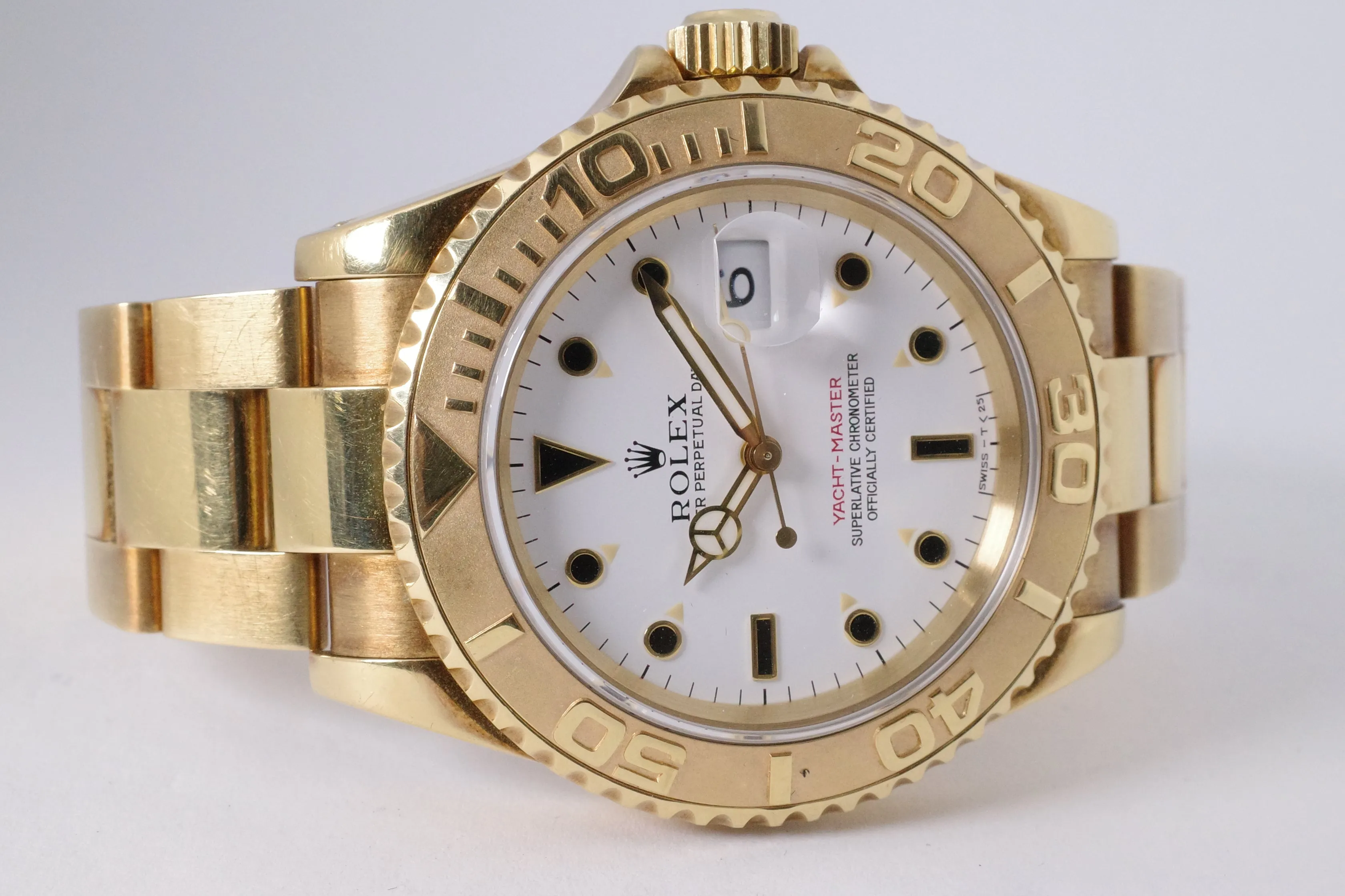ROLEX YELLOW GOLD YACHTMASTER MK1 16628 WATCH ONLY $19,975