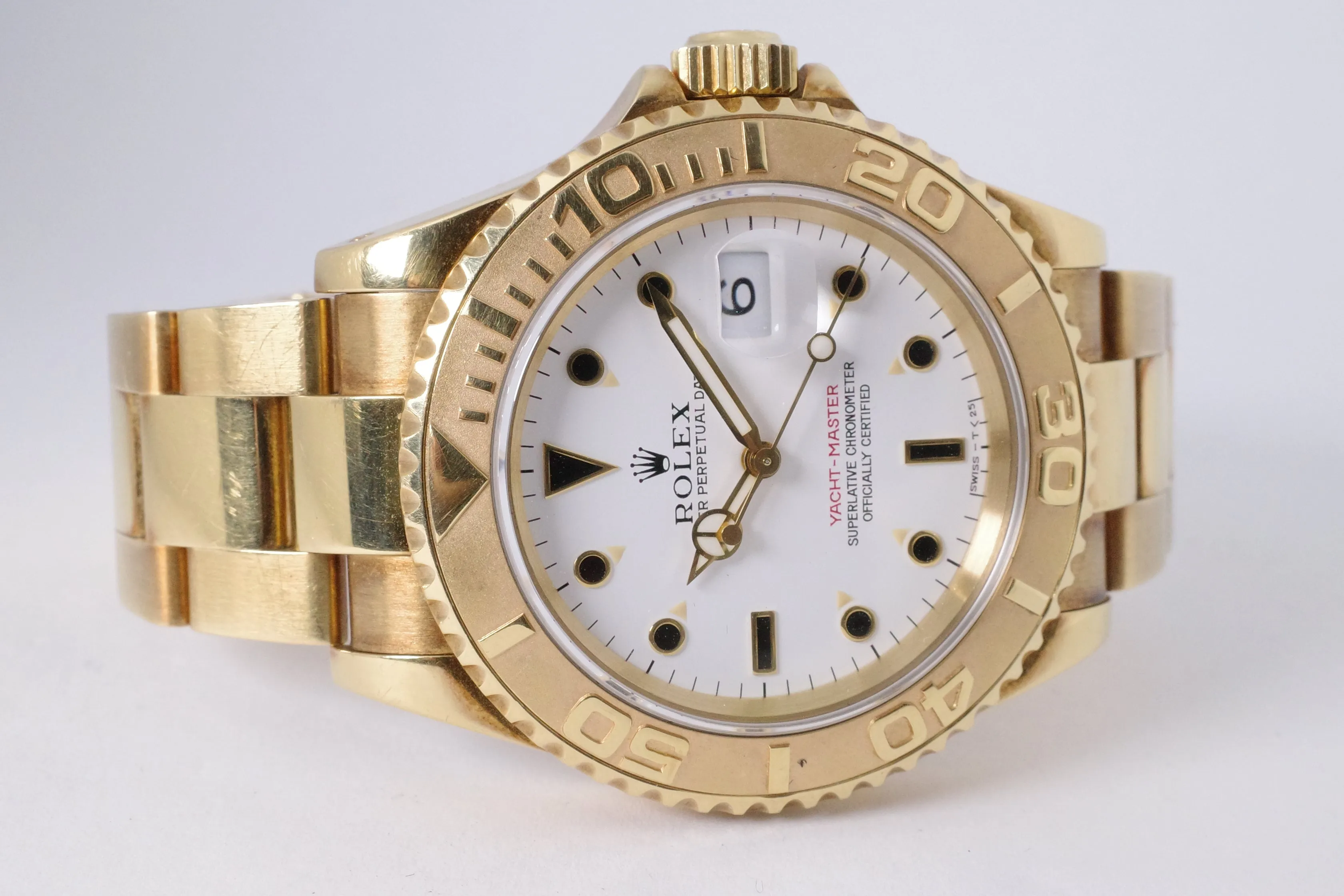 ROLEX YELLOW GOLD YACHTMASTER MK1 16628 WATCH ONLY $19,975
