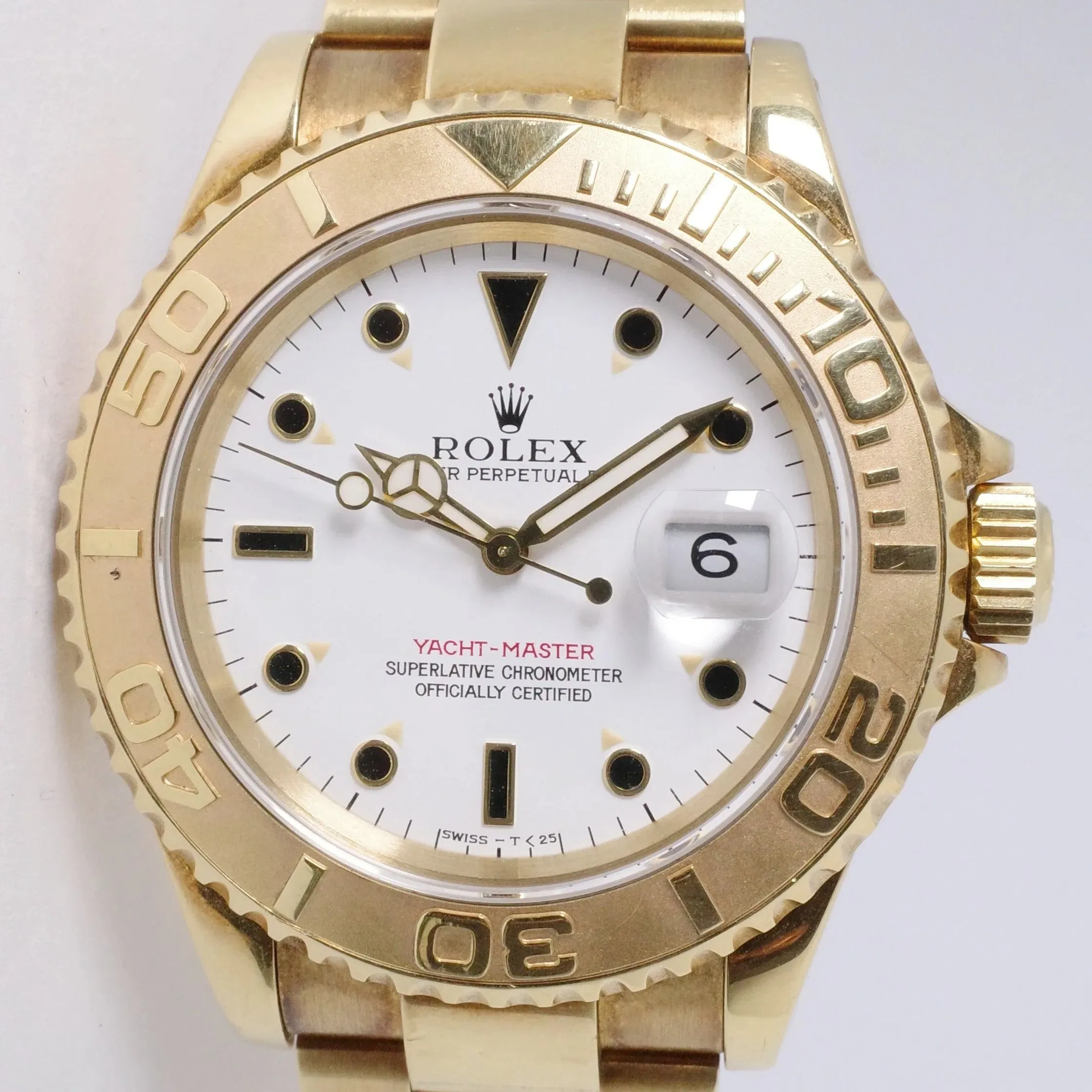 ROLEX YELLOW GOLD YACHTMASTER MK1 16628 WATCH ONLY $19,975