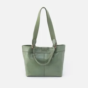 Romy Medium Tote In Polished Leather - Jade
