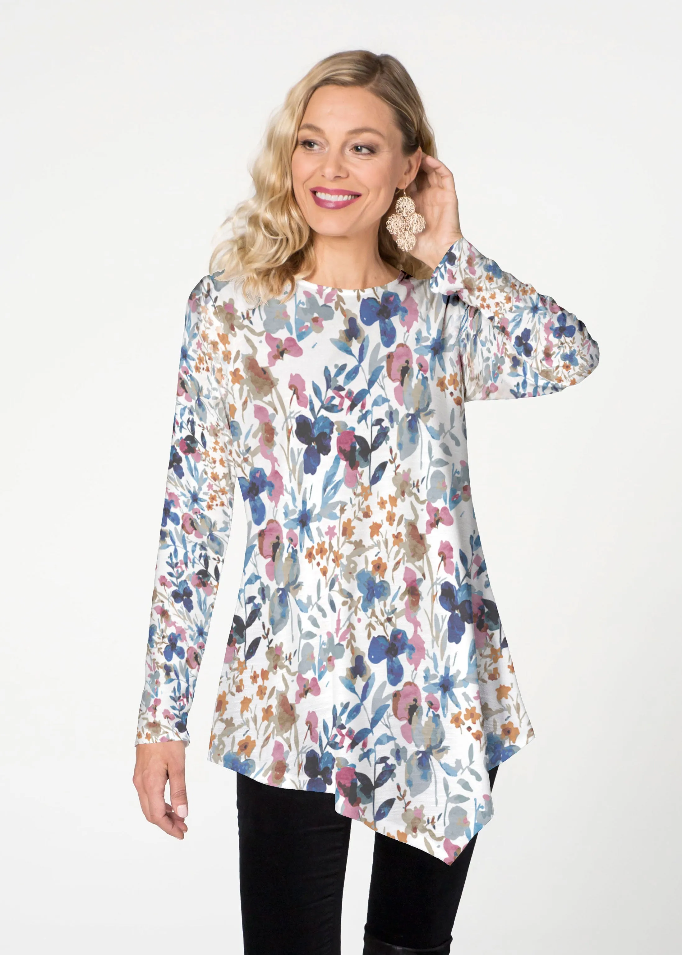 Rossa (8016) ~ Asymmetrical French Terry Tunic
