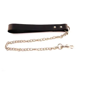 Rouge Leather Dog Lead with Chain BDSM