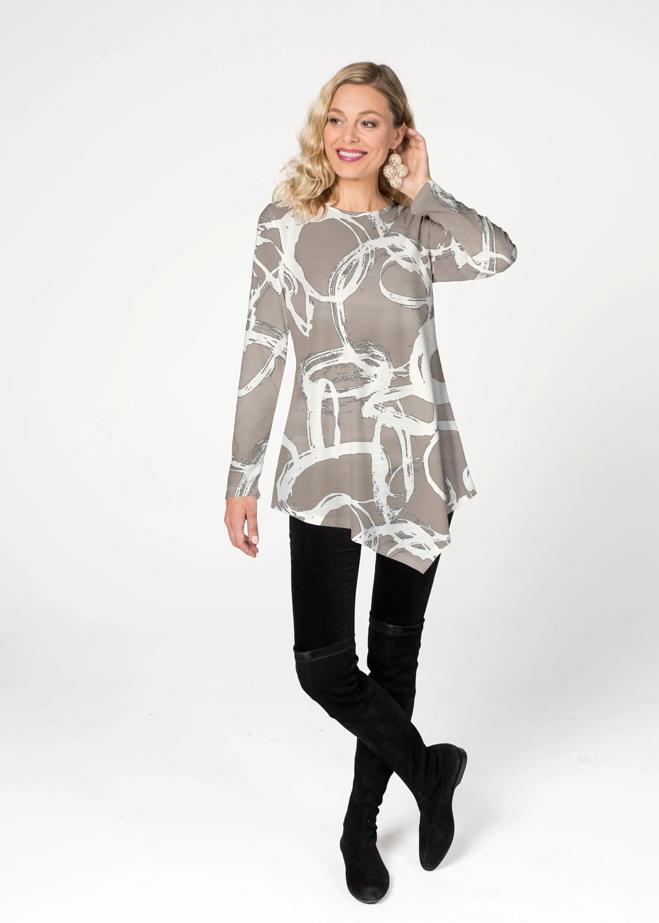 Round About (16261) ~ Asymmetrical French Terry Tunic