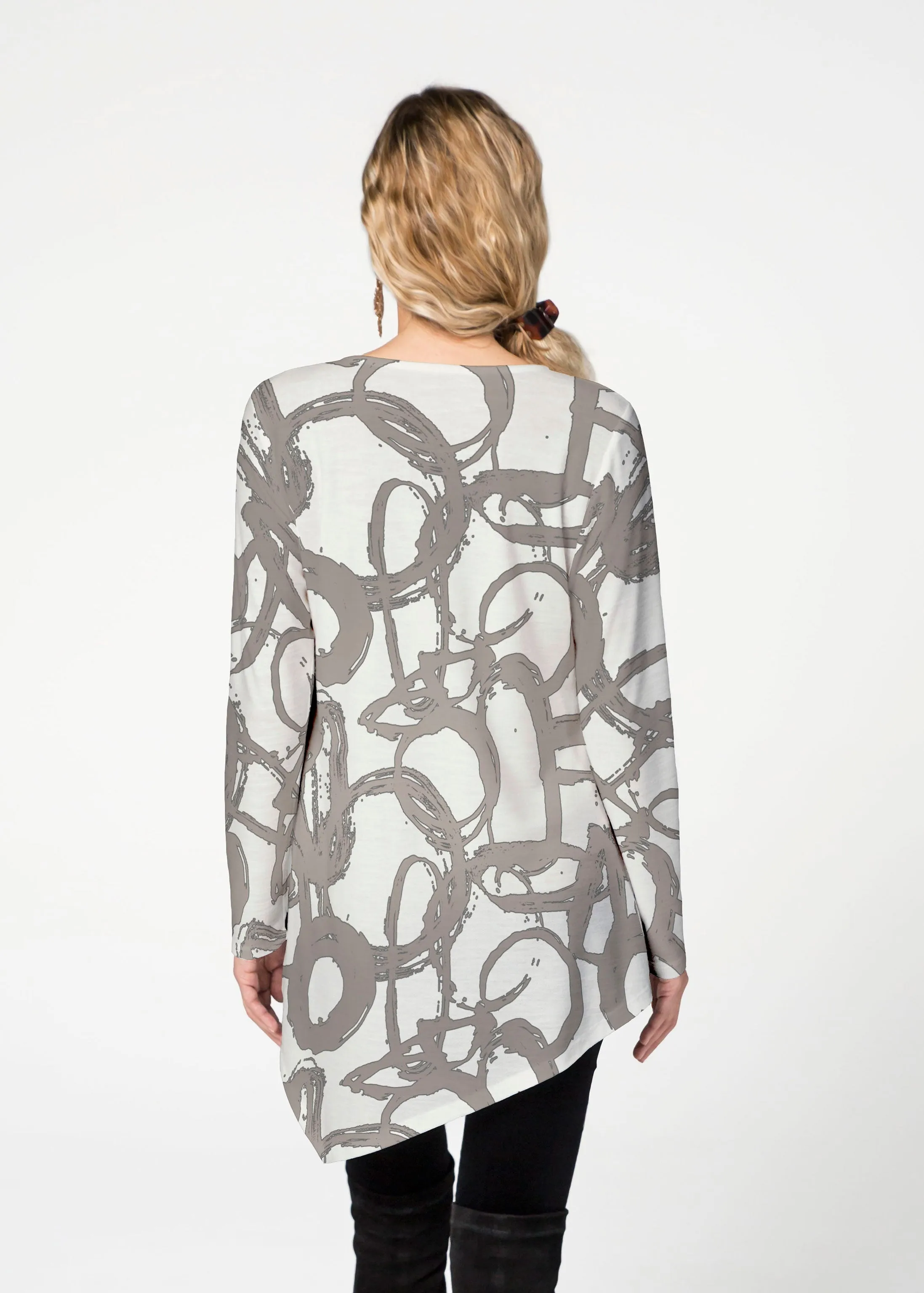 Round About (16261) ~ Asymmetrical French Terry Tunic