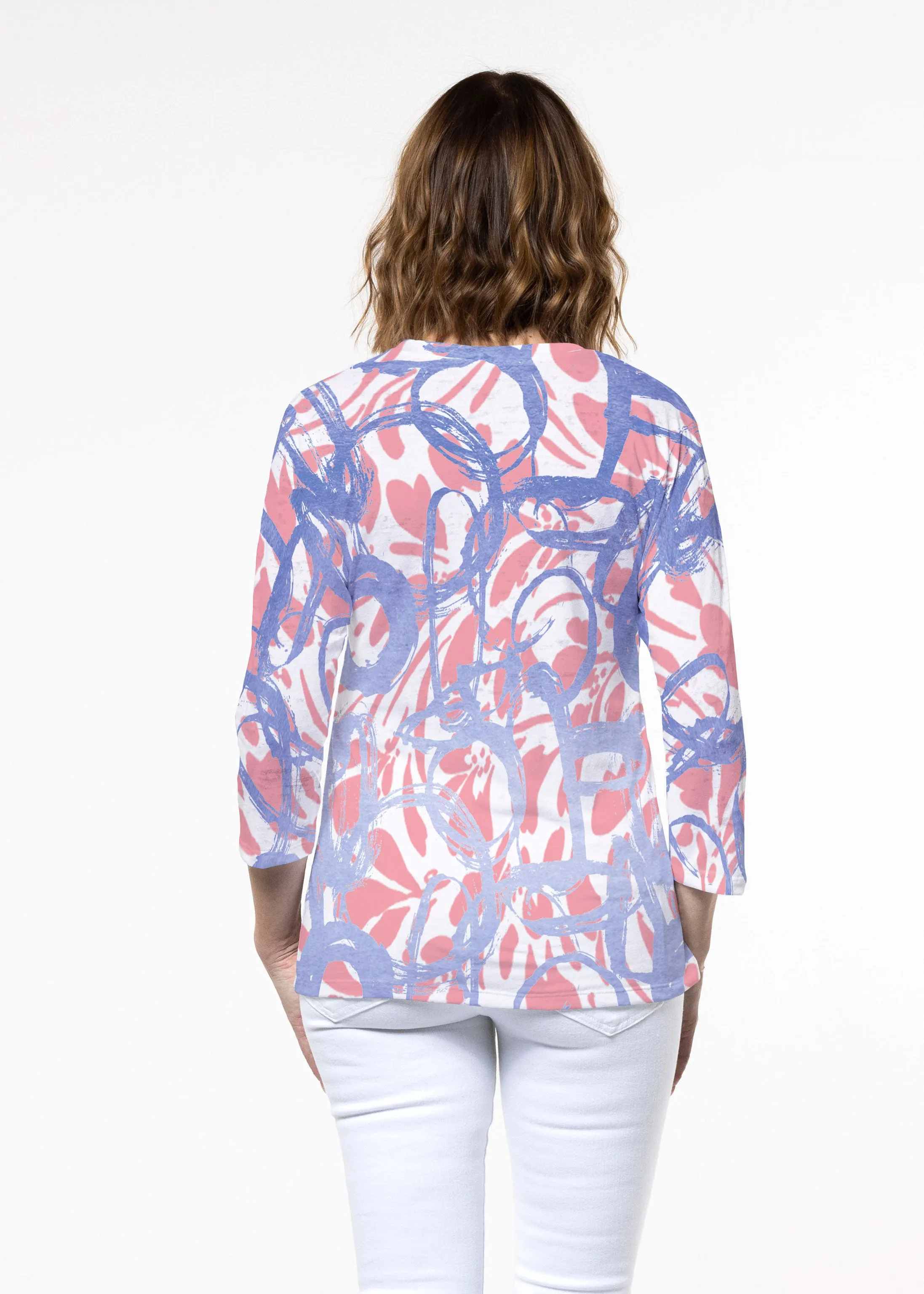Round About Perri (16253) ~ Signature 3/4 Sleeve Crew Neck Top