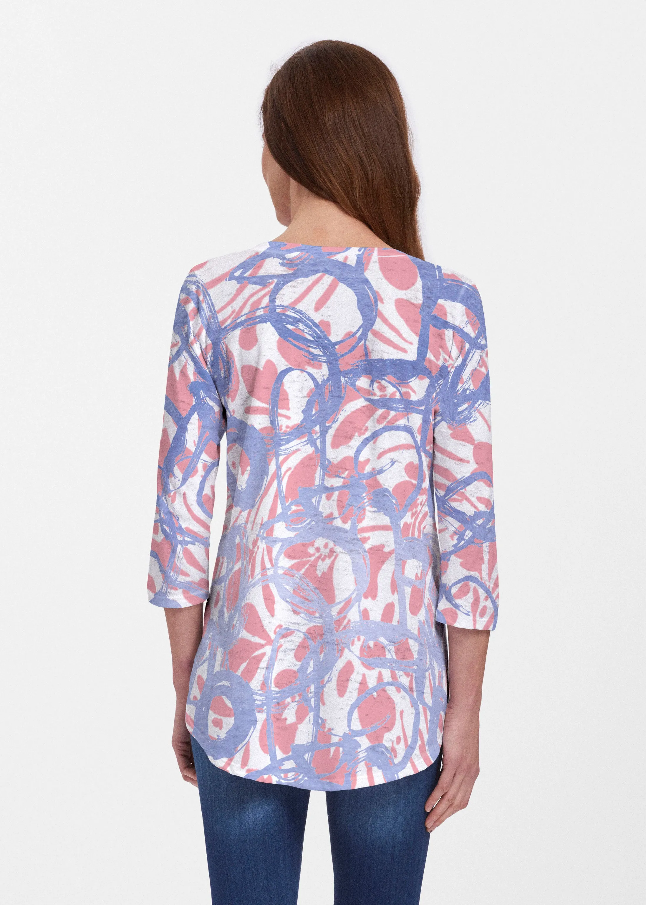 Round About Perri (16253) ~ V-neck Flowy Tunic