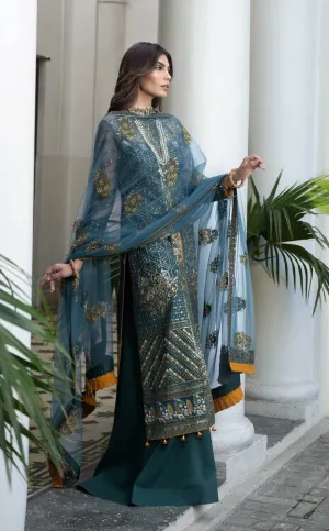 Royal Teal Blue Sharara Kameez Pakistani Wedding Dress