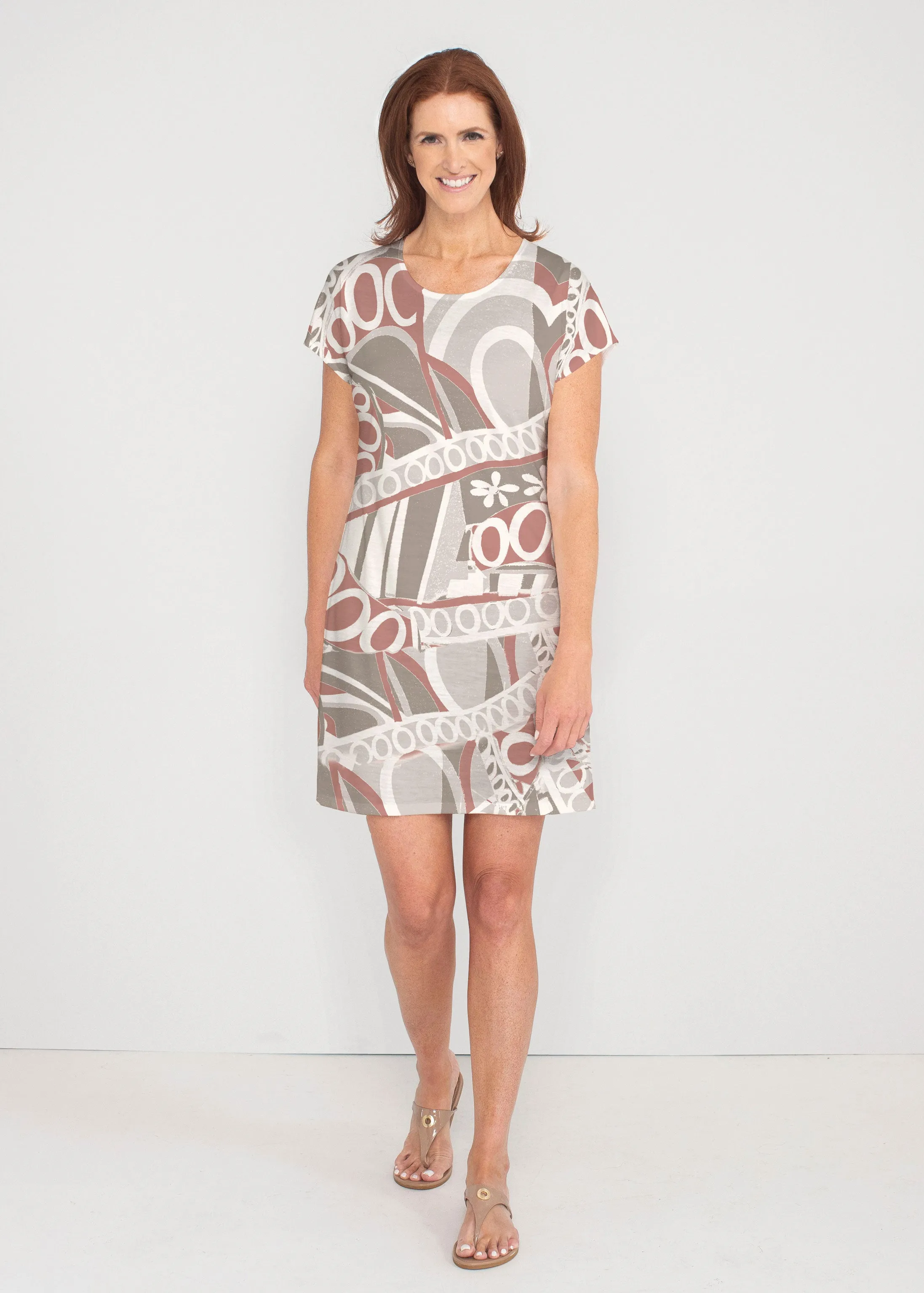 Rusty O"S (8162) ~ French Terry Short Sleeve Crew Dress
