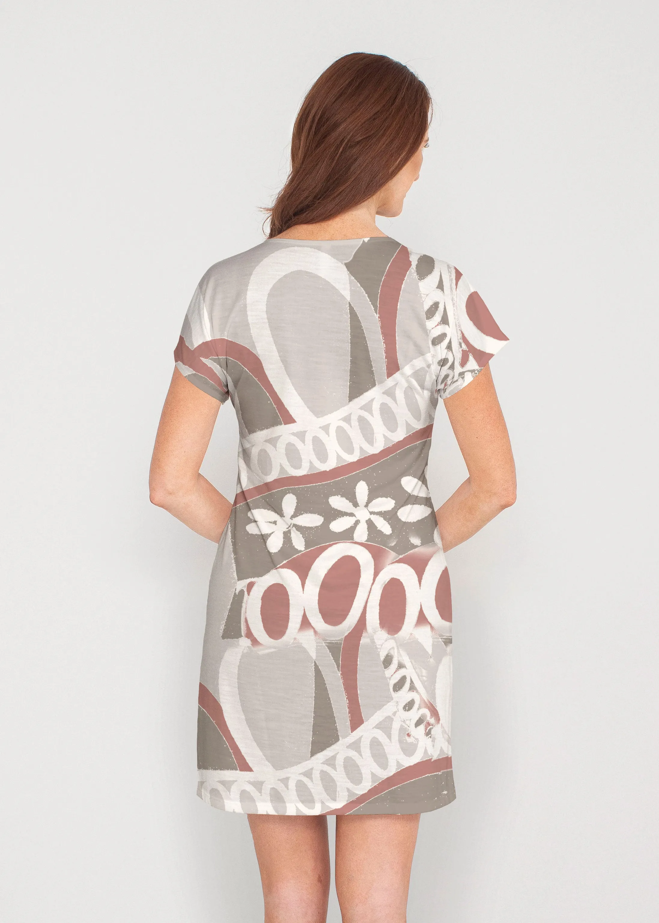 Rusty O"S (8162) ~ French Terry Short Sleeve Crew Dress