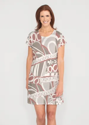 Rusty O"S (8162) ~ French Terry Short Sleeve Crew Dress