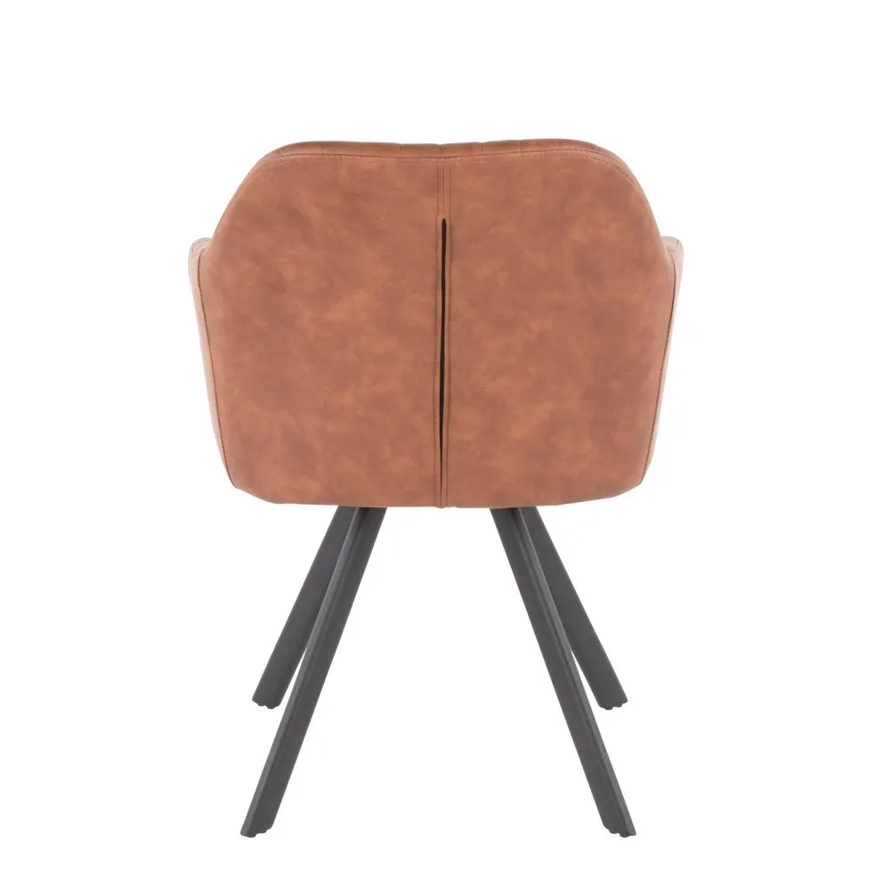 Rylee Upholstered Clubhouse Pleated Arm Chair (Set of 2) by Mercury Row in ultra soft Brown faux leather upholstery! Retails $599 