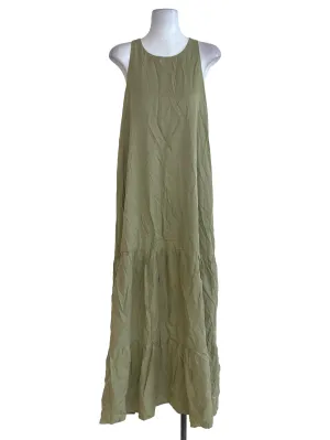 Sage Green Plain Sleeveless Dress