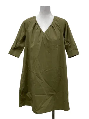 Sage Green V-Neck Dress OSN