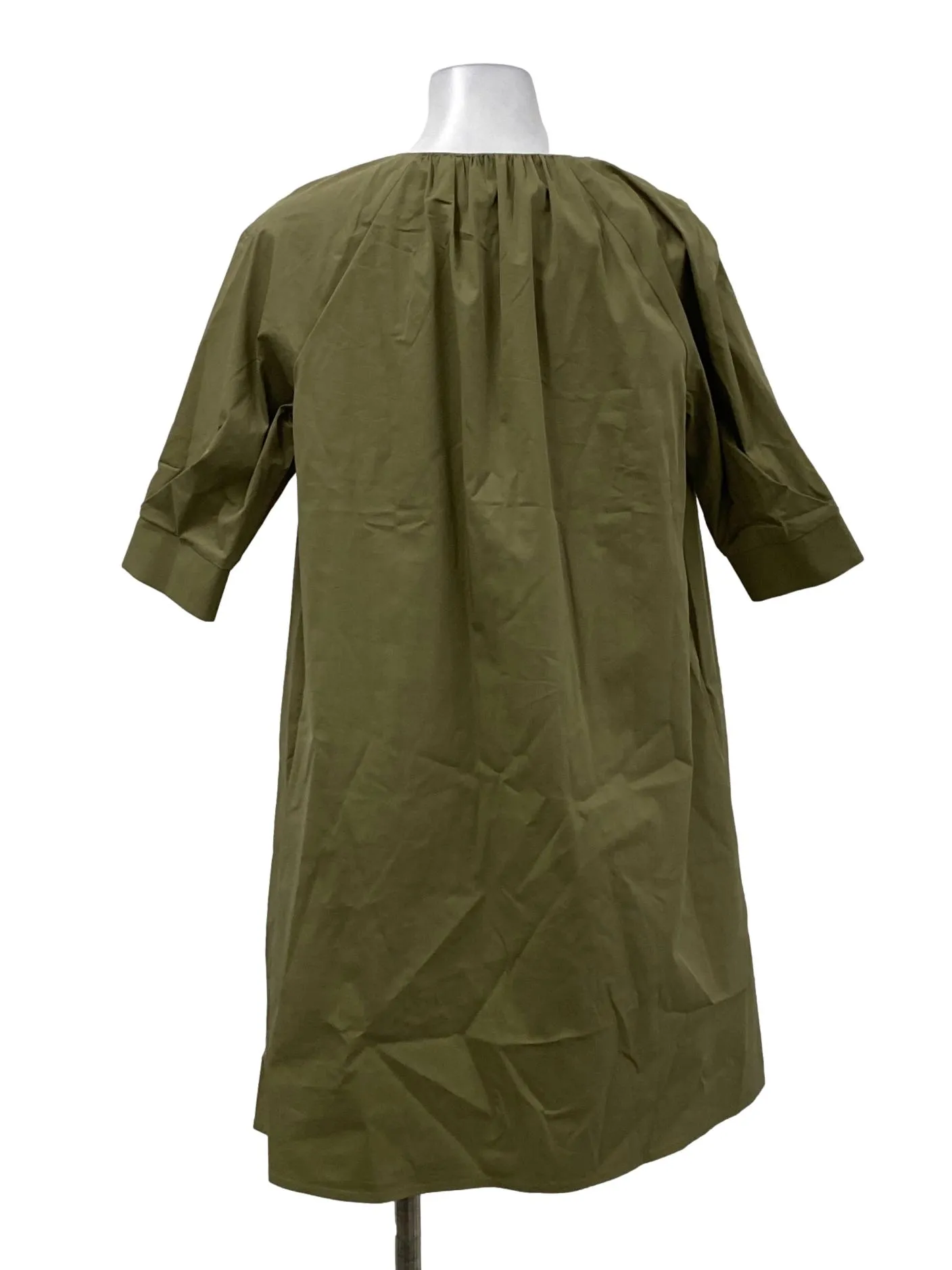 Sage Green V-Neck Dress OSN