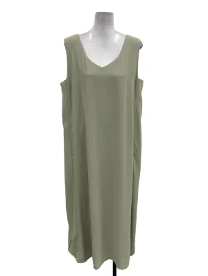 Sage Green V-Neck Sleeveless Dress OSN