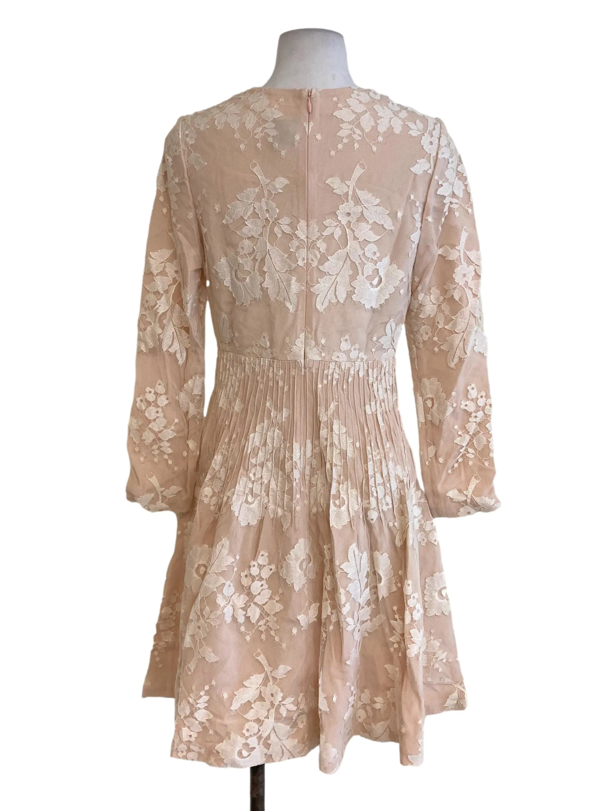 Salmon Floral Laced Dress