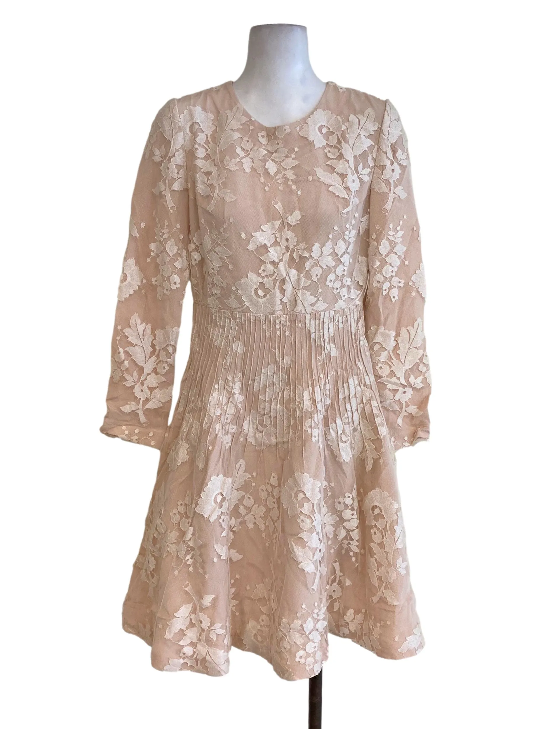 Salmon Floral Laced Dress