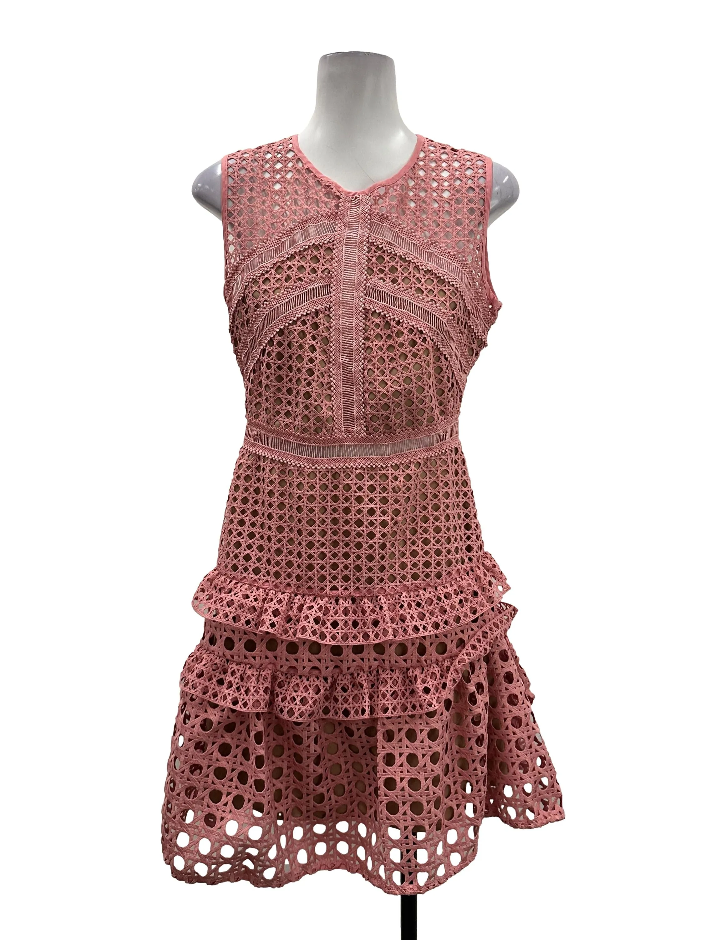 Salmon Pink Eyelet Dress