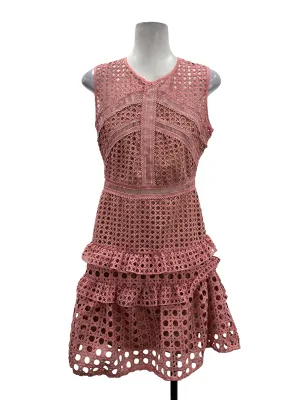 Salmon Pink Eyelet Dress