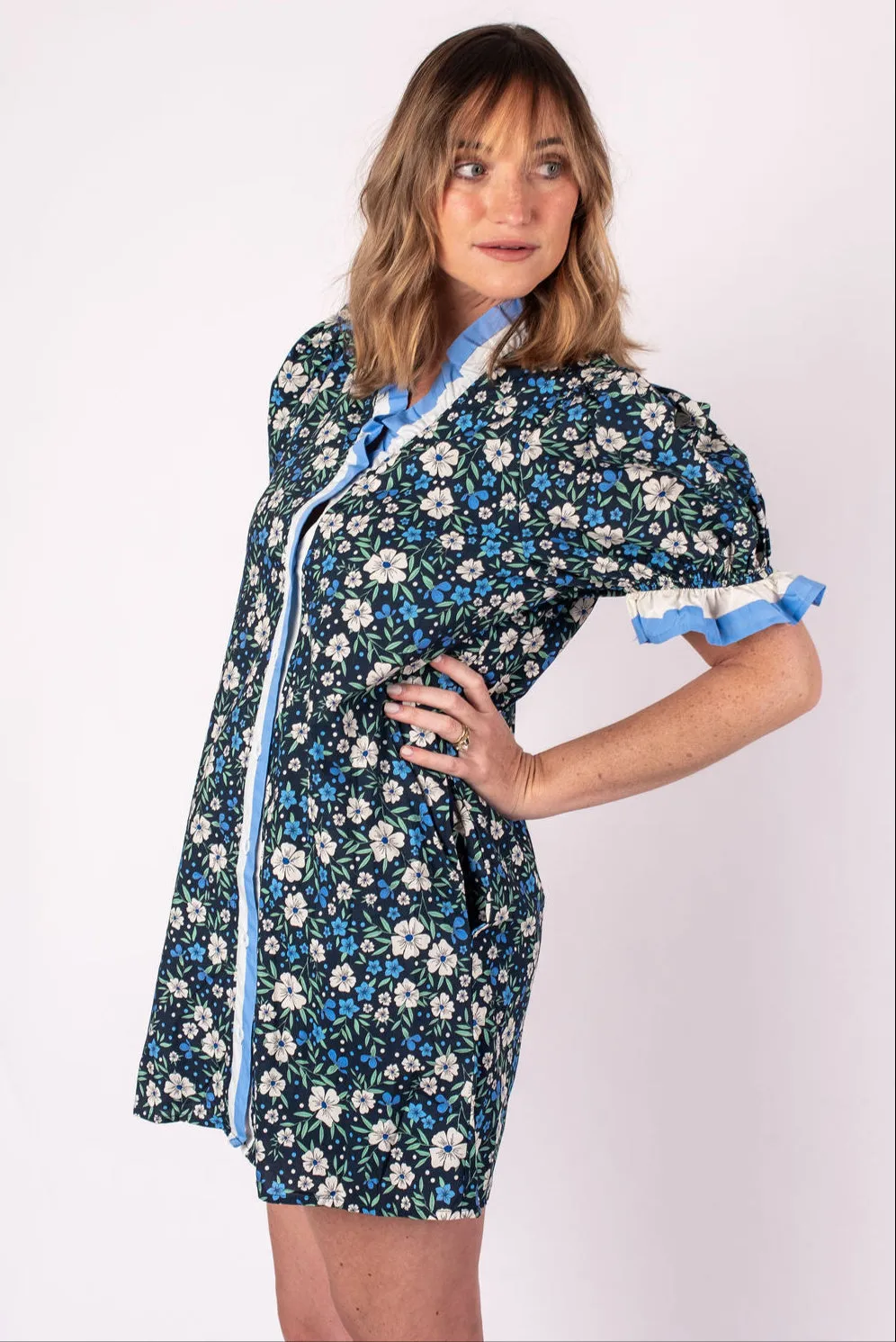 Samantha Floral Puff Sleeve Mini Dress